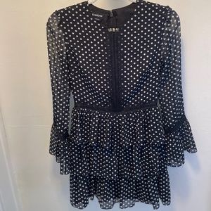 BEBE Polka Dot Ruffle Dress